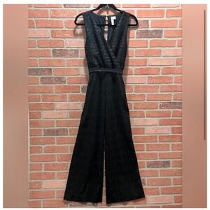 Alya Black Lace Sleeveless Wide Leg Jumpsuit Sz Small Classic